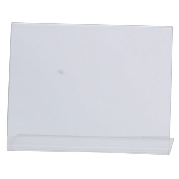 HUBERT Acrylic Sign Holder with Slanted Back Horizontal - 5"L x 4"H