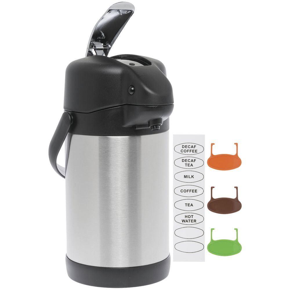 HUBERT Airpot Coffee Dispenser with Lever Top 2.5 Liter Stainless Steel