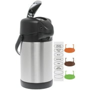 HUBERT  Airpot Coffee Server with Lever Pump 3 Liter All Stainless Steel