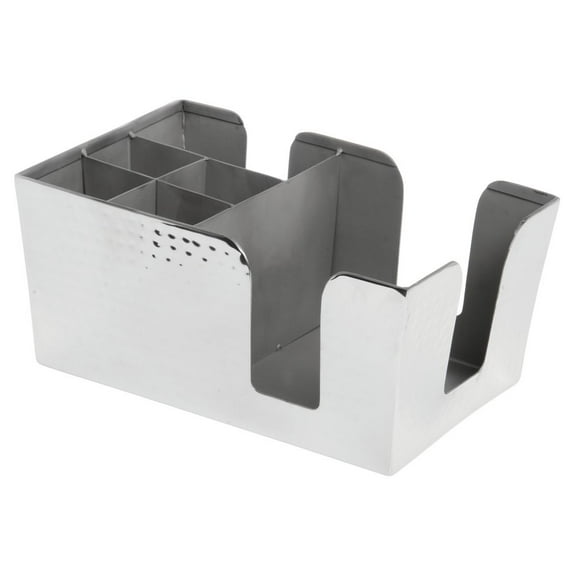 HUBERT Bar Organizer with Hammered Finish 6-Compartment