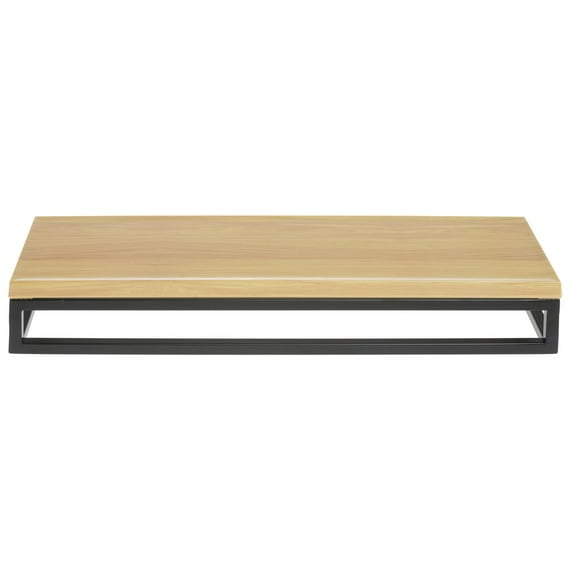 HUBERT® Black Display Riser with Butcher Block Top - 3 1/5"H