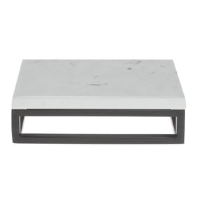 HUBERT Black Display Riser with Marble Top - 3 1/5"H