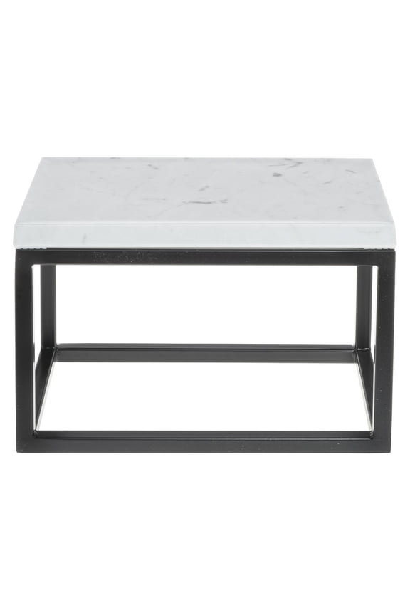 Black Display Riser with Marble Top - 7"H
