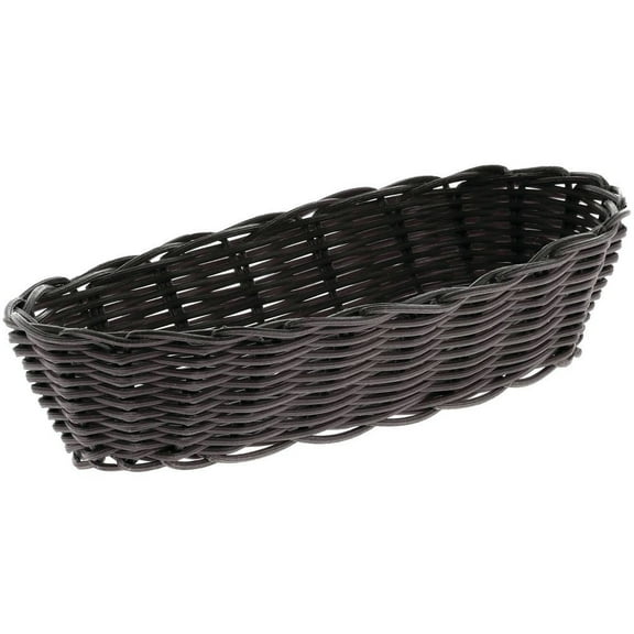 HUBERT Bread Basket Oblong Black Woven Polypropylene - 9"L x 4"W x 1 7/8"H