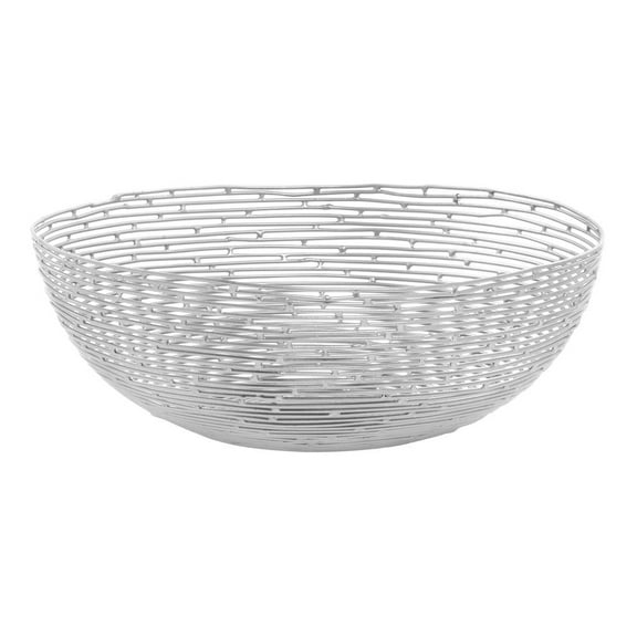 HUBERT Bread Basket Silver Wire Round - 10 1/4" Dia x 4" H