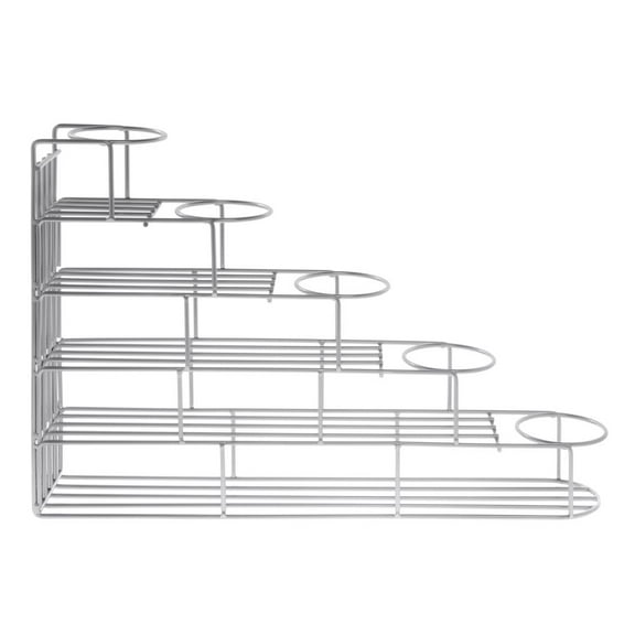 HUBERT Buffet Bottle Holder 5-Step Silver Metal Wire Bottle Holder - 22" L x 4" W x 15" H