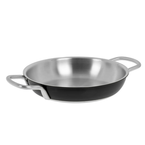 HUBERT Casserole Baking Pan 5-Ply Stainless Steel Black Round - 9 1/2"Dia x 2"H