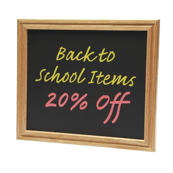 HUBERT Chalkboard Black Single-Sided - 12"L x 10"H