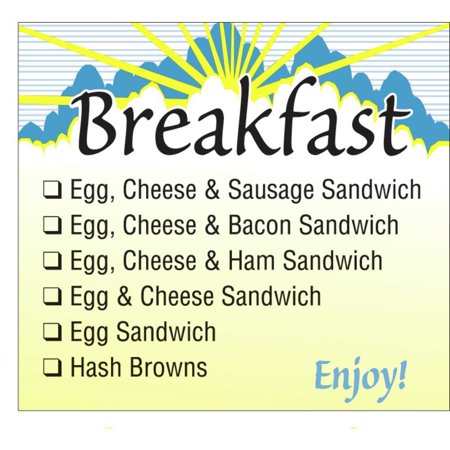 HUBERT Check-Off Breakfast Sandwich Food Information Labels - 2 1/2"L x 2 1/8"H, 1000 Per Roll