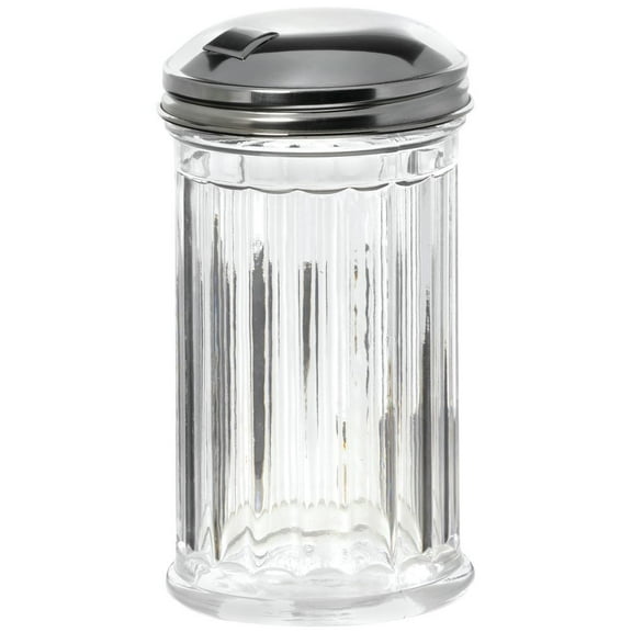 HUBERT Cheese Shaker With Stainless Steel Top Glass 12 Ounce