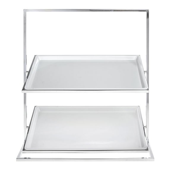 HUBERT® Chrome 2-Tier Bakery Stand - 23 1/10L x 13 4/5W x 25 1/5"H