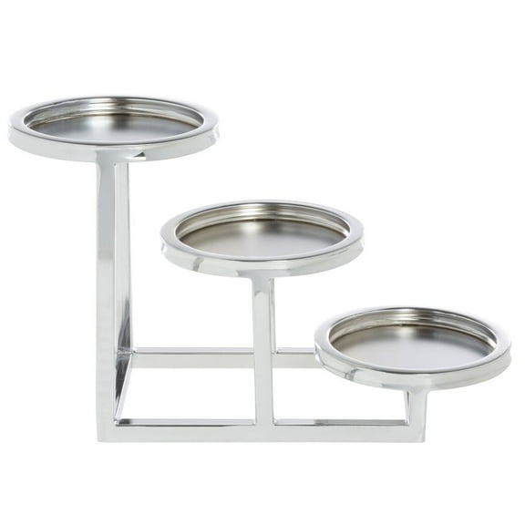 HUBERT Chrome 3-Tier Buffet Stand For Bowls - 6"L x 14 7/10"W x 8 2/5"H