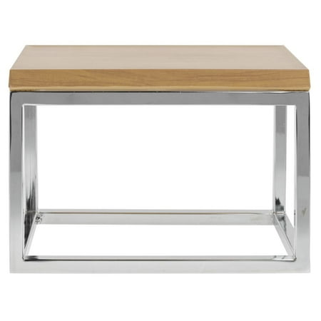 HUBERT® Chrome Display Riser with Butcher Block Top - 7"H