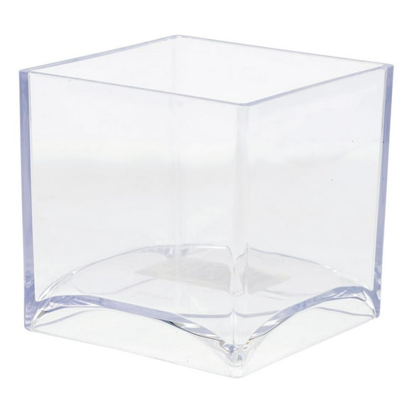 HUBERT Clear Plastic Display Cube - 4"L x 4"W x 4"H
