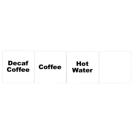 HUBERT Cling-On Labels for Hot Coffee Servers Set of 12-2"L x 2"H