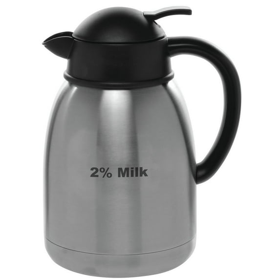 HUBERT® Coffee Cream Carafe with 2% Milk Imprint, 1.5 Liter