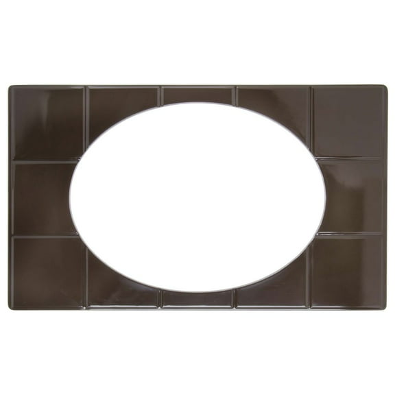 HUBERT Cold Food Bar Tile Tray Full Size Brown Melamine with Oval Bowl Cut-Out - 21" L x 12 3/4 W