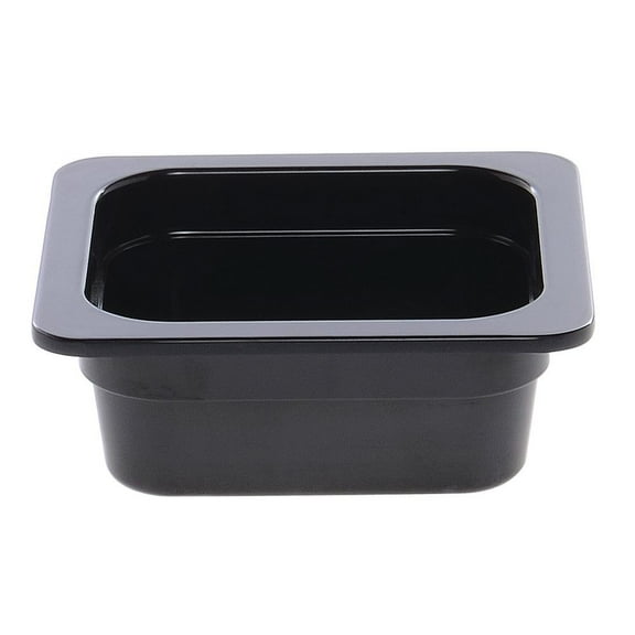 HUBERT Cold Food Pan 1/6 Size Black Melamine - 6 3/8"L x 6 15/16"W x 2"H