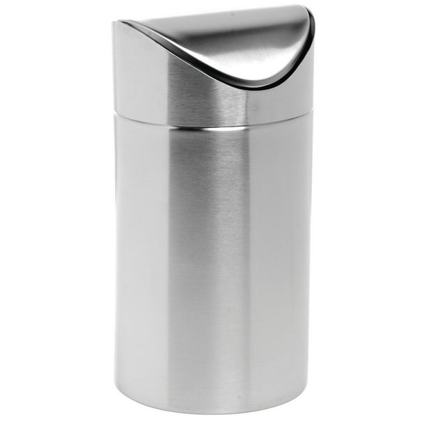 HUBERT® Countertop Trash Can with Swing Top Stainless Steel 4 5/8"Dia