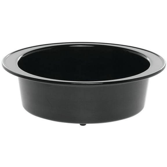HUBERT Deli Crock Oval Black Plastic Baker - 12 3/8"L x 9 1/2"W x 4"H