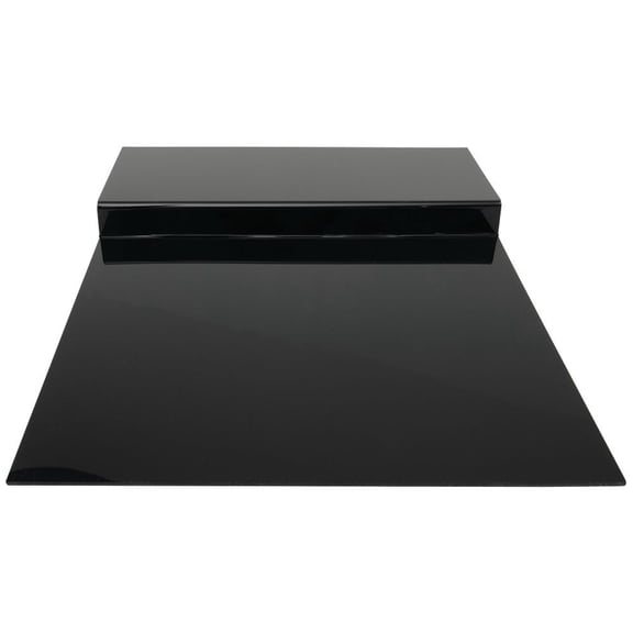HUBERT Deli Display 2-Step Gloss Black Acrylic Riser - 24"L x 29 3/4"W x 2 1/4"H