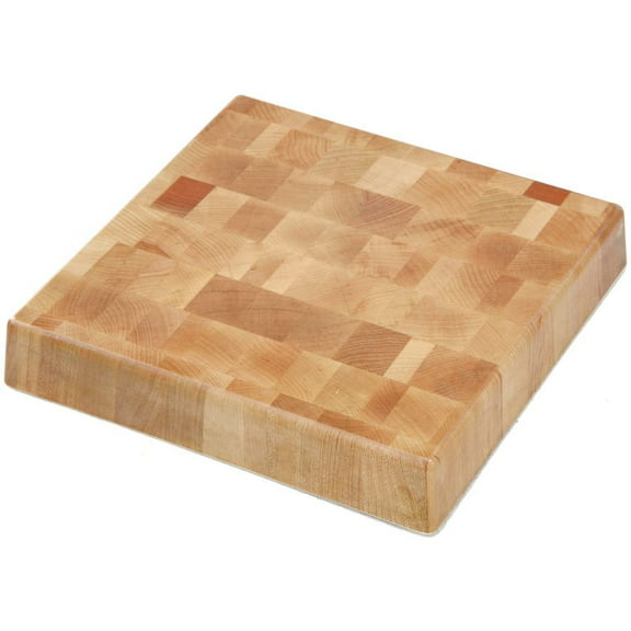 HUBERT Display Riser Butcher Block Melamine Bamboo - 12" L x 12" W x 2" H