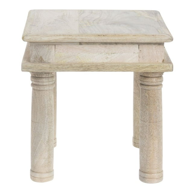 HUBERT Display Riser Square Mango Wood Table Riser - 8 2/3