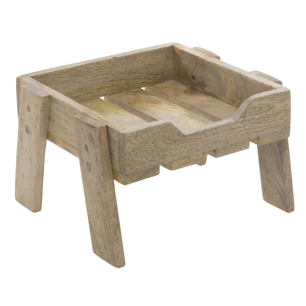 HUBERT Display Stand for Beverages Mango Wood - 10 1/2"L x 9 1/2"W x 6 1/2"H