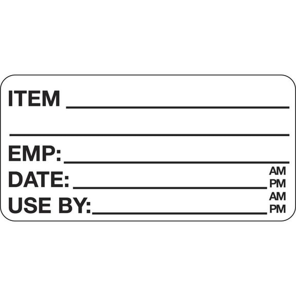 HUBERT Dissolvable Food Rotation Labels - 2L x 1H, 500 Per Roll