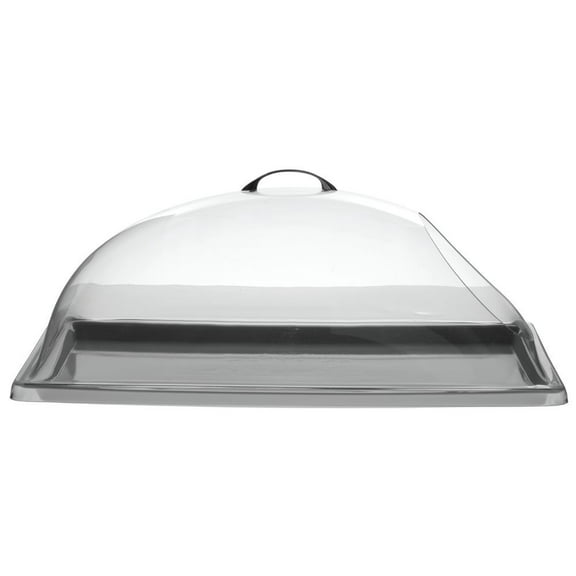 HUBERT Dome Tray Cover with Cut-Out End Rectangular Clear Break Resistant Polycarbonate - 20" L x 12" W x 7 1/2 H