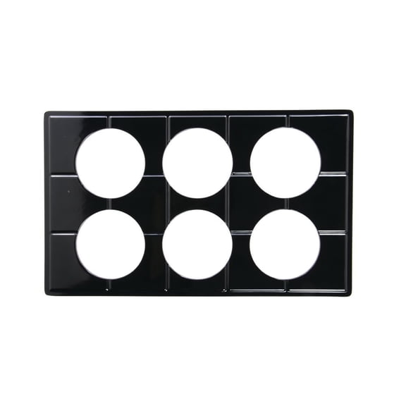 HUBERT Food Display Tile with Bain Maire Cut-Out, Full Size Black Melamine - 21"L x 12-3/4"W