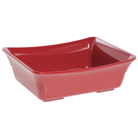 HUBERT® Food Pan 1/2 Size Red Melamine Curveware - 9 7/8"L x 12"W x 4"D