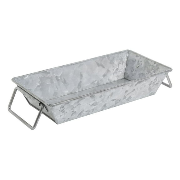 HUBERT Galvanized Metal Serving Pan Rectangular - 10" L x 5" W x 2" H