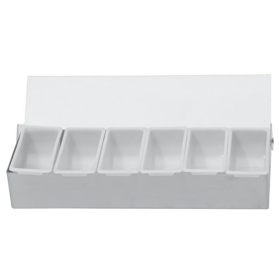 HUBERT® Garnish Holder for Bars with 6-Pint Inserts Stainless Steel and Acrylic