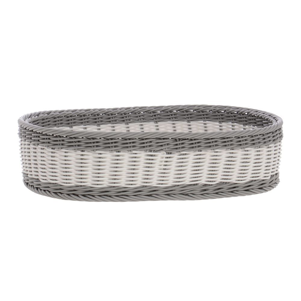 HUBERT® Grey and White Storage Basket Basket 18"L x 12"W x 4 1/2"H