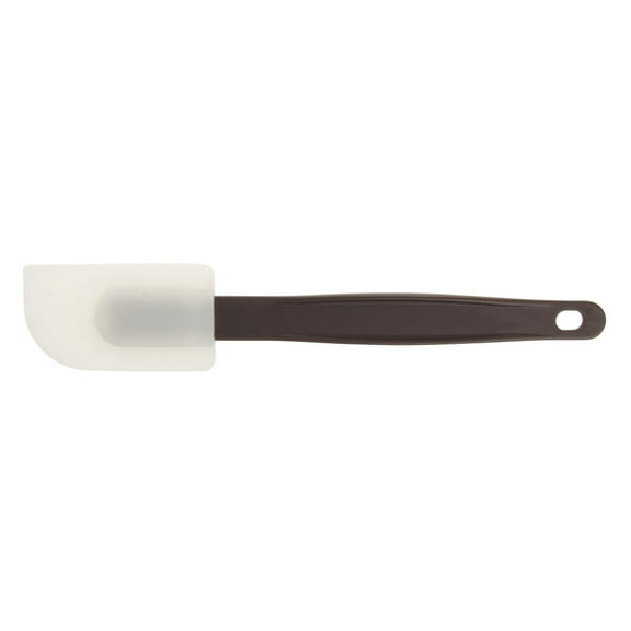 HUBERT® Hi-Temp Spatula White Silicone with Brown Fiberglass Infused Handle - 14 1/2"L x 2 3/4"W
