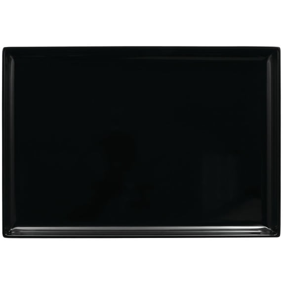 HUBERT Large Black Platter Rectangular Black Melamine - 20"L x 14"W x 1 1/2"H
