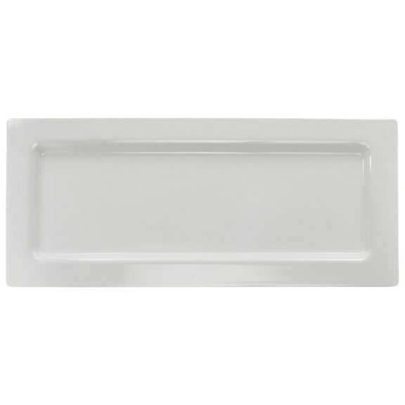 HUBERT Large White Plastic Melamine Platter Rectangular - 12" L x 27 1/2" W