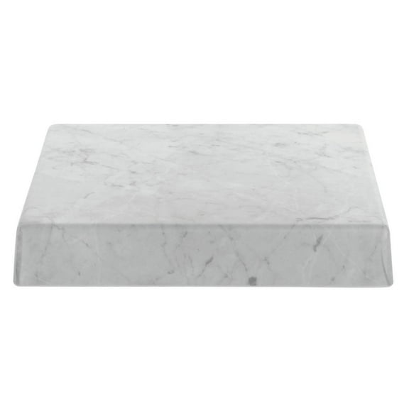 HUBERT Marble Look Display Riser Square White - 12" L x 12"W x 2"H