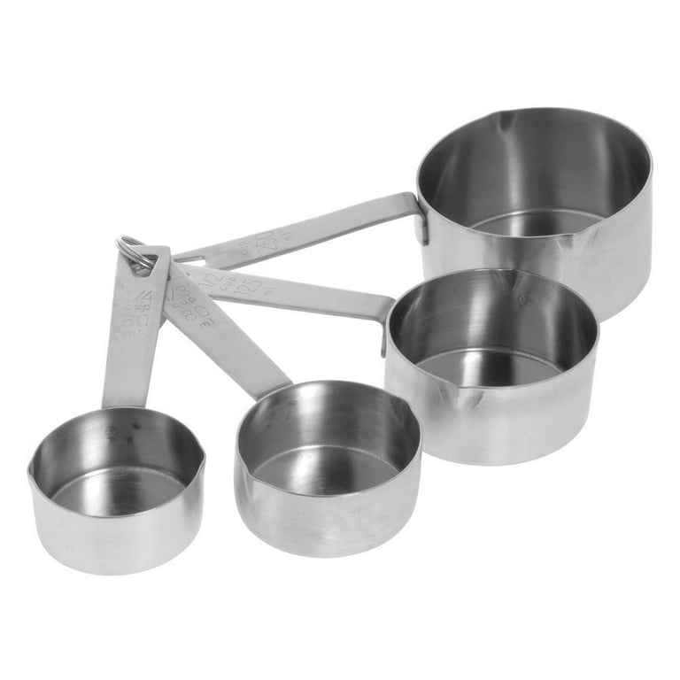 Hubert Stainless Steel Measuring Cup Set with Standard Strip Handles