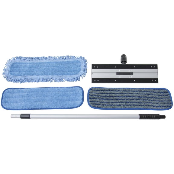 HUBERT Microfiber Mop Kit Blue - 18"L x 5"W