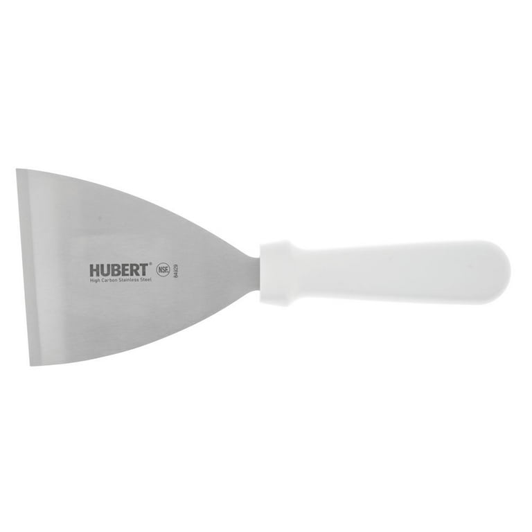 HUBERT® Pan Scraper with White Plastic Handle Stainless Steel - 4 1/2L  Blade