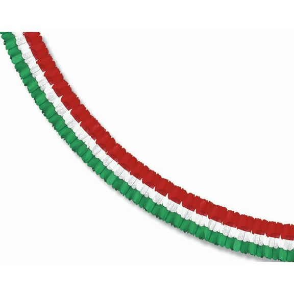 HUBERT Paper Garland Red/White/Green Arch - 12'L