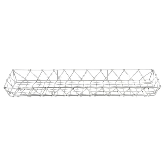HUBERT Pastry Basket Rectangular Tapered Silver Steel - 23 1/2"L x 7 1/2"W x 2"H