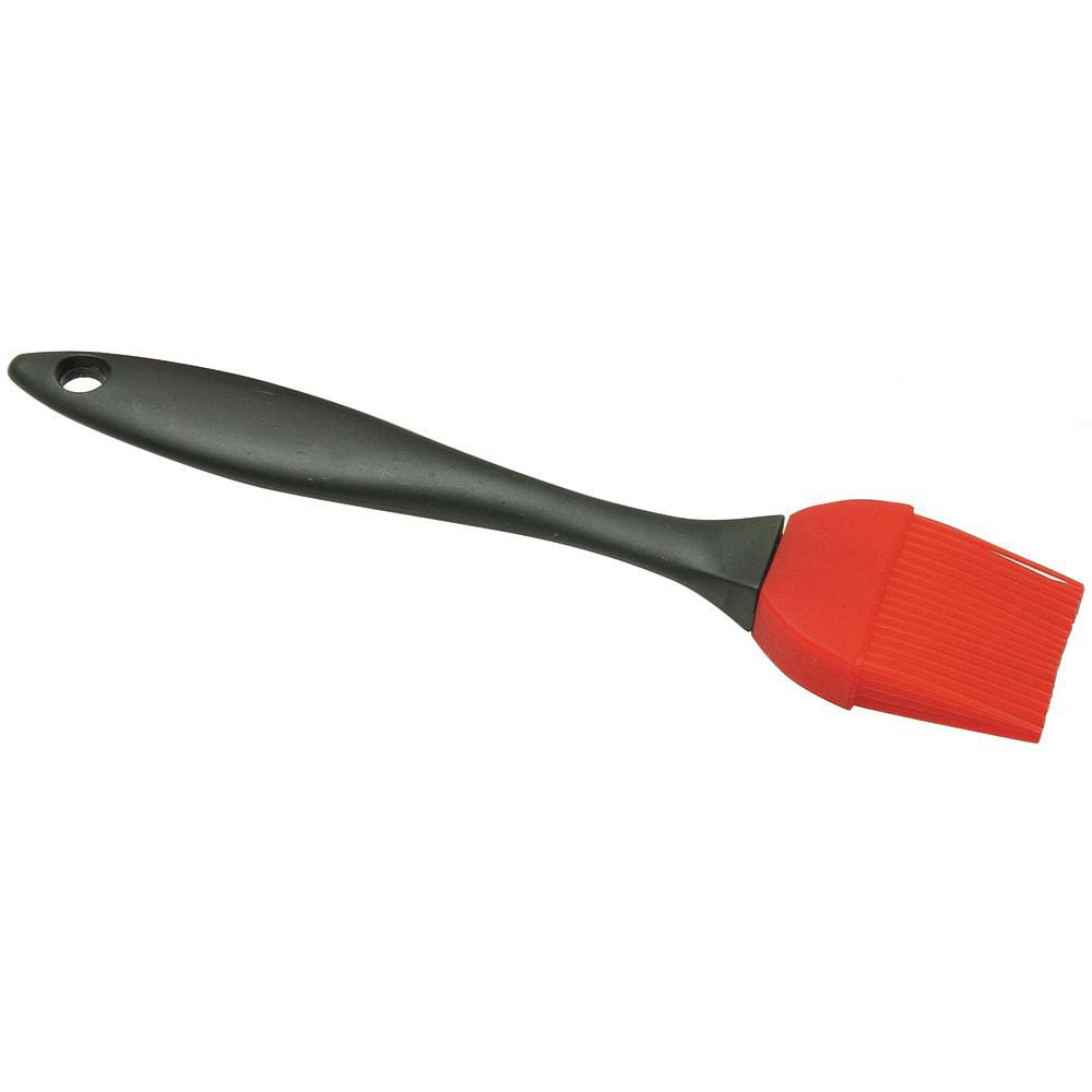 Red Silicone Pastry Brush with Black Plastic Handle, 8.25" Length