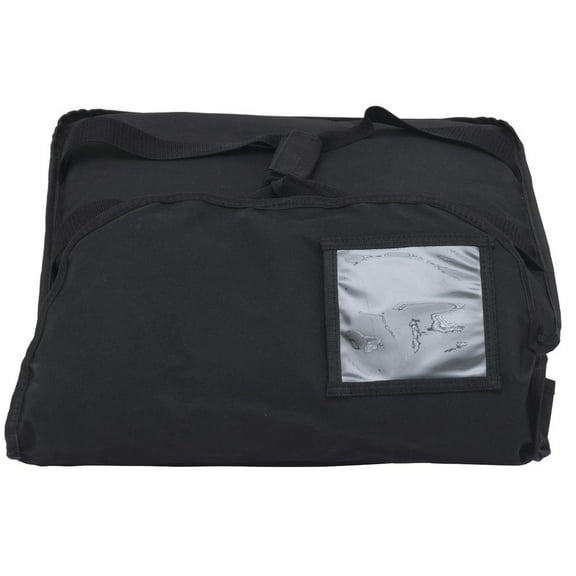 HUBERT® Pizza Delivery Bag Black Nylon Side Loading Medium Insulated - 18/2"L x 18 1/2"W x 7"H