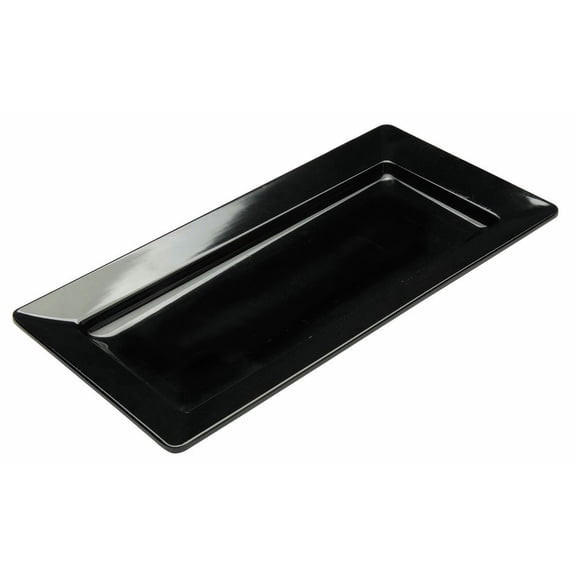 HUBERT Platter Rectangular Black China Look Melamine - 17 1/2 L x 8 3/4 W x 1 3/4 H
