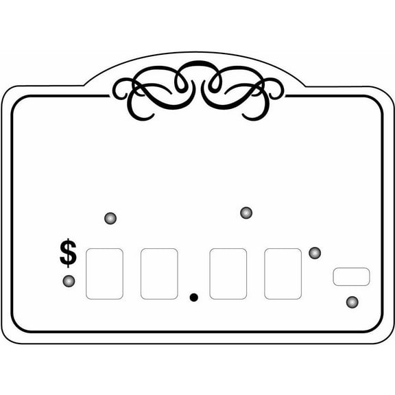HUBERT® Pricing Dial Tag with Scroll Design 3"H x 4"L