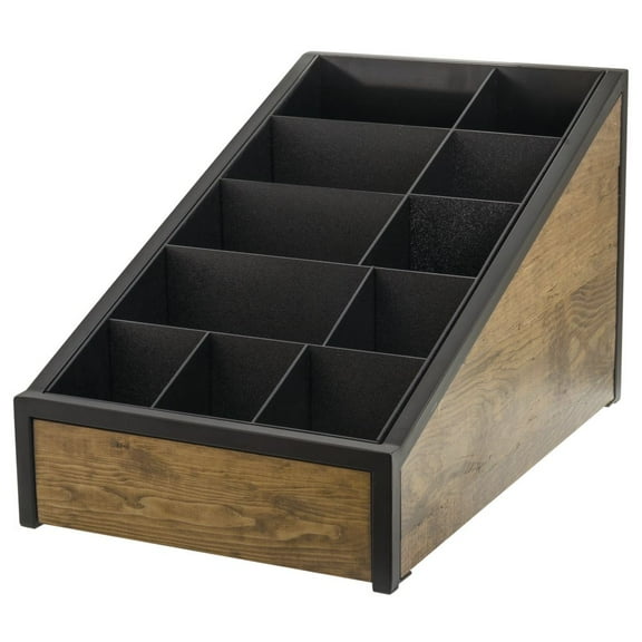 HUBERT Reclaimed Wood Collection 11 Section Condiment Display - 15 1/4"L x 24"W x 14 3/4"H