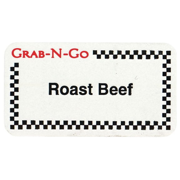 HUBERT "Roast Beef" Label Grab-N-Go Food Information Labels - 1 3/4"L x 7/8"H